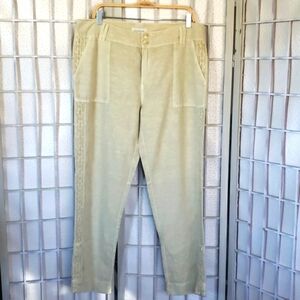Sundance new linen blend roll up high rise casual beach woman pants size  14